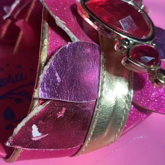GIRL’S DISNEY PRINCESS AURORA SLEEPING BEAUTY PINK SHOES COSTUME DRESS UP 12T