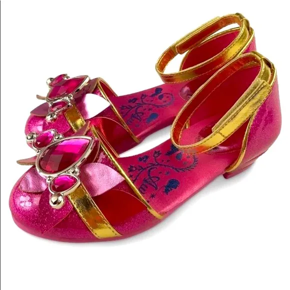 GIRL’S DISNEY PRINCESS AURORA SLEEPING BEAUTY PINK SHOES COSTUME DRESS UP 12T