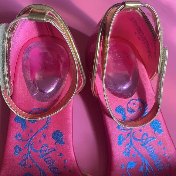 GIRL’S DISNEY PRINCESS AURORA SLEEPING BEAUTY PINK SHOES COSTUME DRESS UP 12T