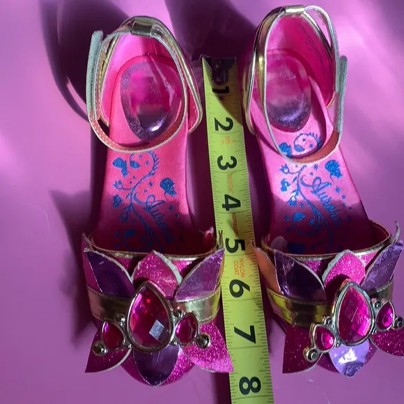 GIRL’S DISNEY PRINCESS AURORA SLEEPING BEAUTY PINK SHOES COSTUME DRESS UP 12T
