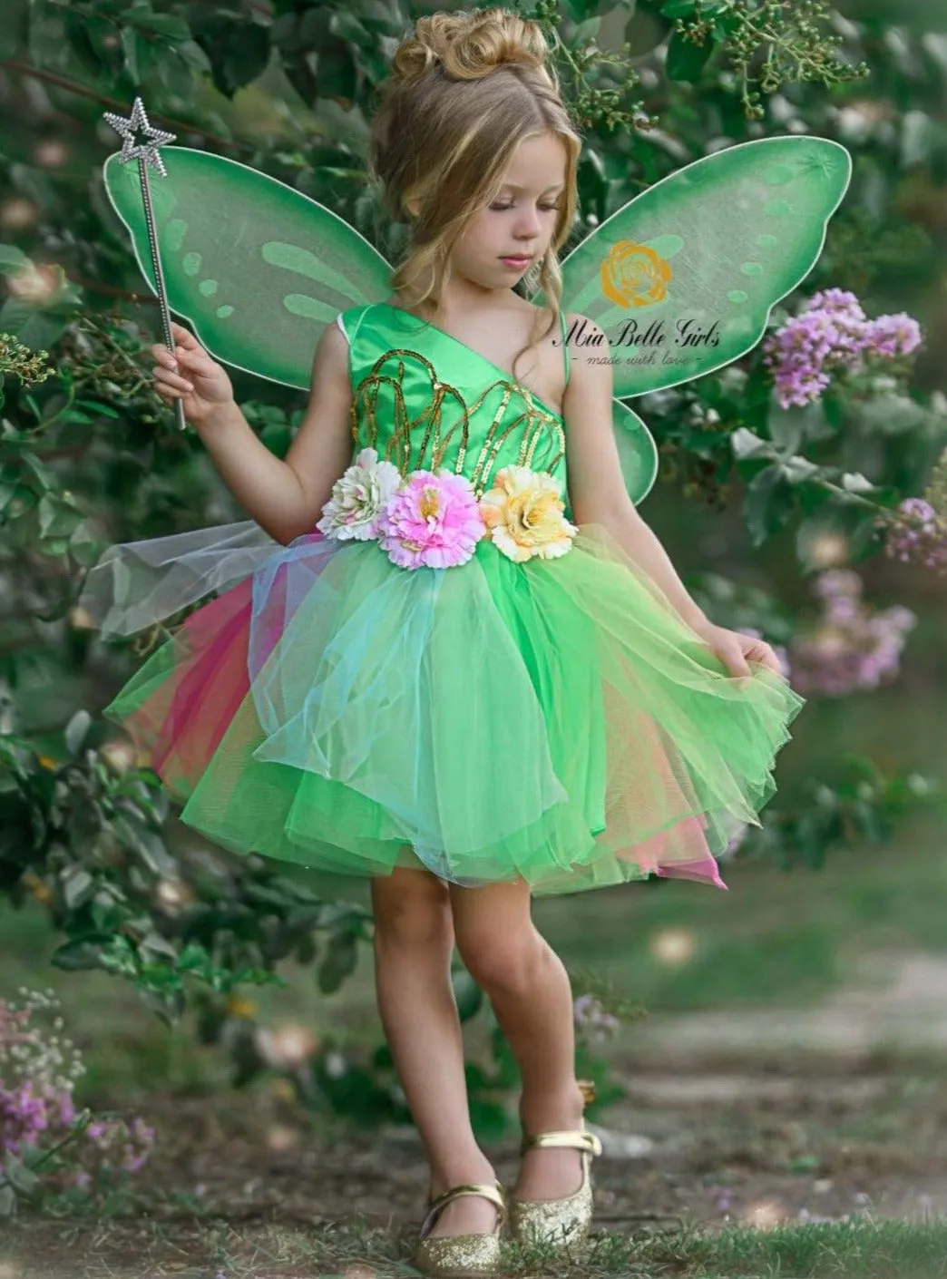 Girls Neverland Fairy Tutu Costume Dress