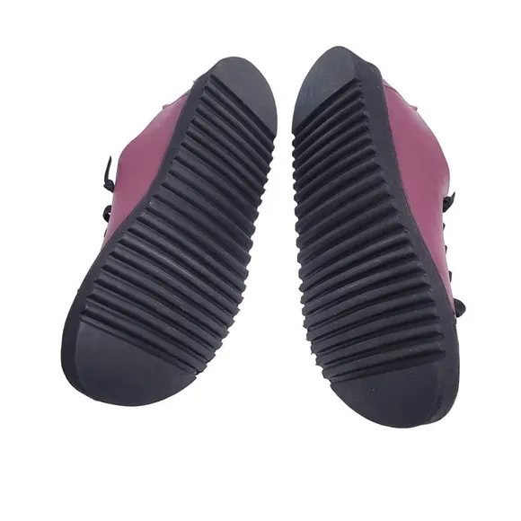 GITA Women's Purple Leather Ergonomic Slip On Sneakers Size 40 Elastic Strings