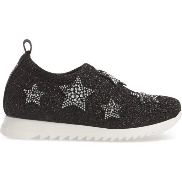 Giuseppe Zanotti Natalie Stars Glitter Slip-On Kids Girls Sneakers, EUR 26