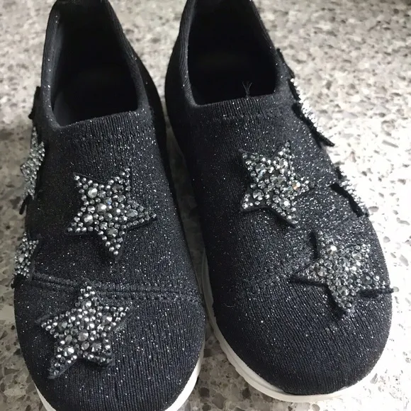 Giuseppe Zanotti Natalie Stars Glitter Slip-On Kids Girls Sneakers, EUR 26