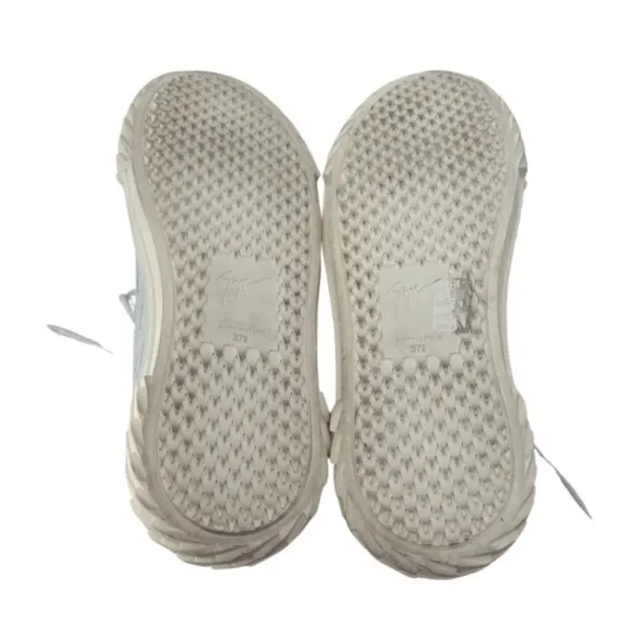 Giuseppe Zanotti White Croc-Embossed Sneakers 37.5