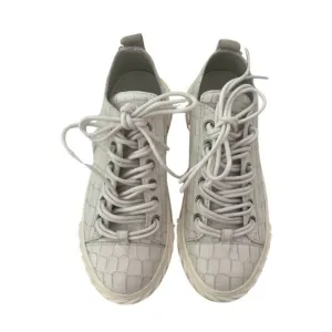 Giuseppe Zanotti White Croc-Embossed Sneakers 37.5