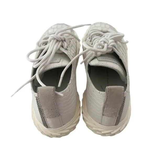 Giuseppe Zanotti White Croc-Embossed Sneakers 37.5