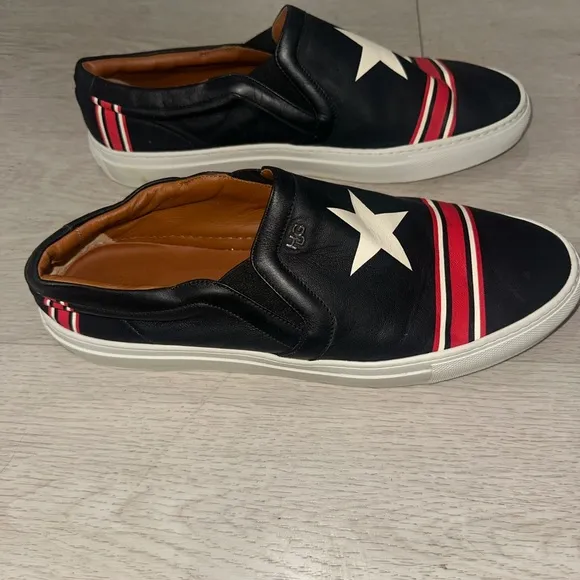 Givenchy Bkack Slip-On Sneakers with Star Design