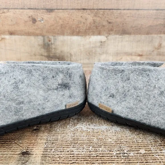 Glerups Slippers Women's US 9 EU 40 Grey Wool Slip On Rubber Sole Comfort Shoes