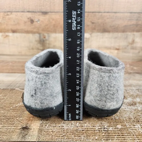 Glerups Slippers Women's US 9 EU 40 Grey Wool Slip On Rubber Sole Comfort Shoes