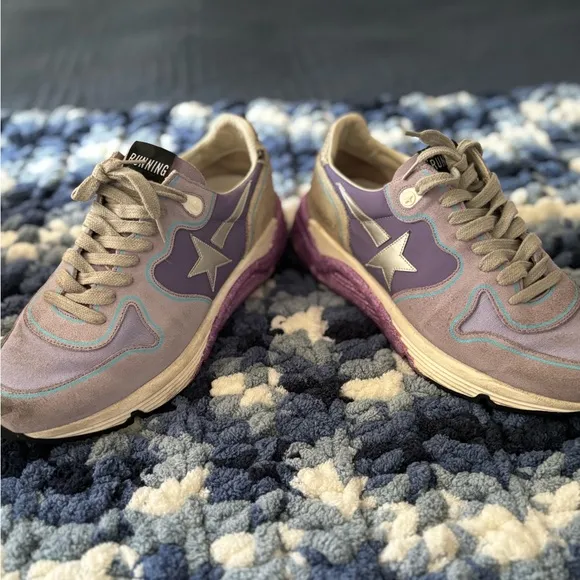 Golden Goose Purple and Gray Sneakers