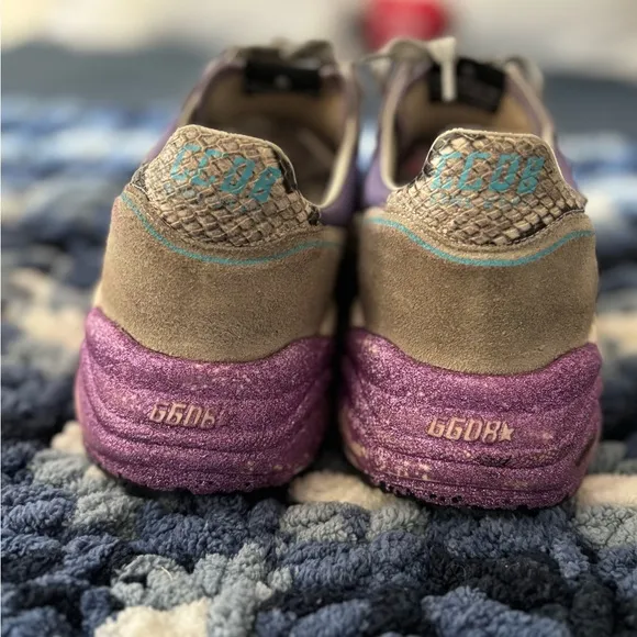 Golden Goose Purple and Gray Sneakers