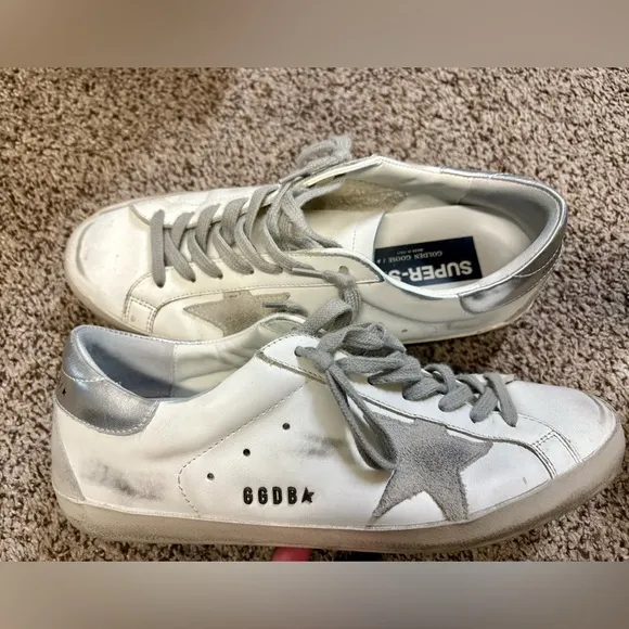 Golden Goose White and Gray Men's Shoes