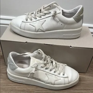 Golden Goose White Silver Designer Sneakers