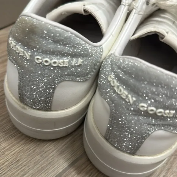 Golden Goose White Silver Designer Sneakers