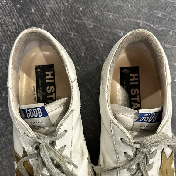 Golden Goose White Sneakers with Gold Star