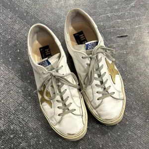 Golden Goose White Sneakers with Gold Star