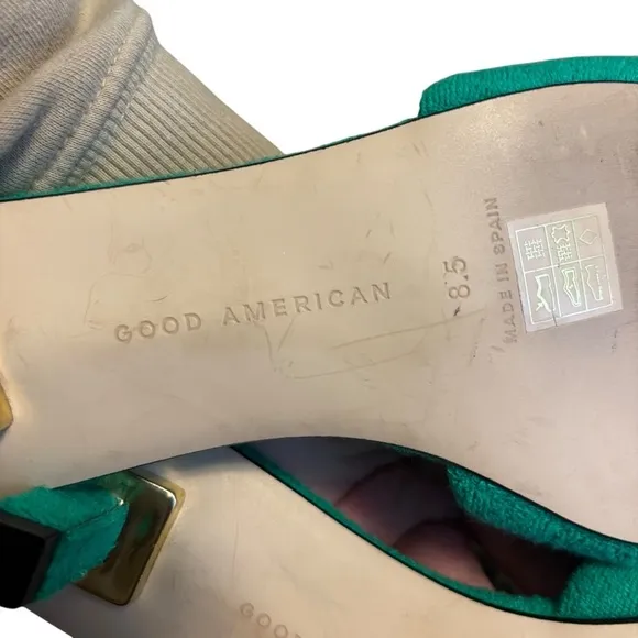 Good American Shoes Good American Terry Kickstand Mules Green- Size 8.5