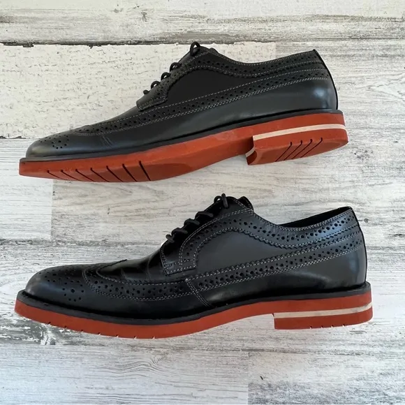 Gordon Rush Men’s Wing Tip Lace Up Dress Shoes Size 8 Made In Brazil