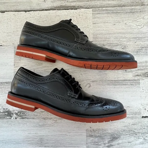 Gordon Rush Men’s Wing Tip Lace Up Dress Shoes Size 8 Made In Brazil