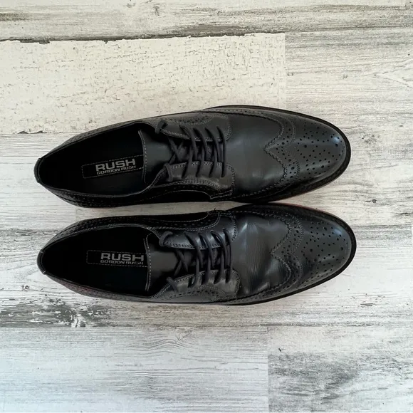 Gordon Rush Men’s Wing Tip Lace Up Dress Shoes Size 8 Made In Brazil