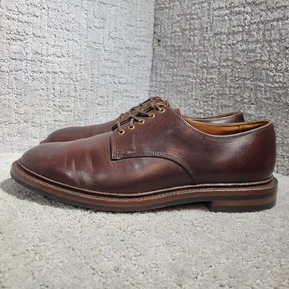 Grant Stone Men's Size 10D US Brown Leather Round Toe Derby Dress Shoes 44324