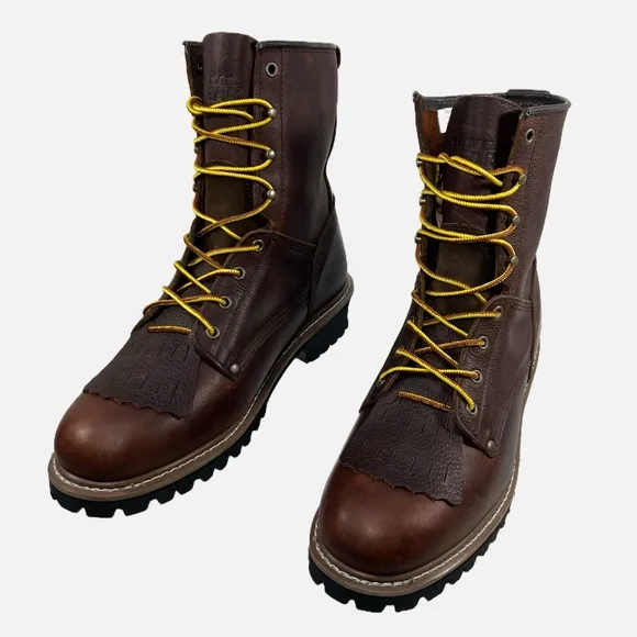 Gravel Gear Lace Up Brown Leather Logger Work Boots Mens size 13 W