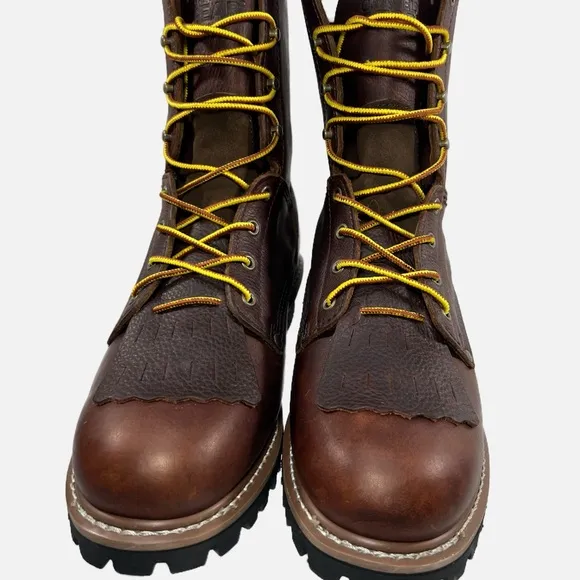 Gravel Gear Lace Up Brown Leather Logger Work Boots Mens size 13 W