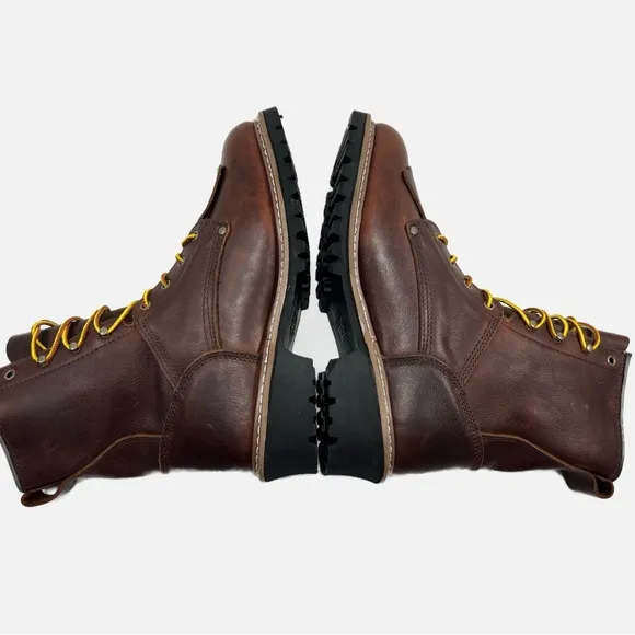 Gravel Gear Lace Up Brown Leather Logger Work Boots Mens size 13 W