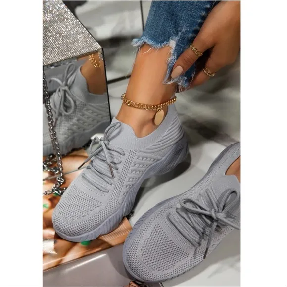 Gray Slip On Comfy Athleisure Sneakers