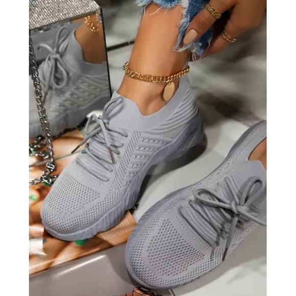Gray Slip On Comfy Athleisure Sneakers