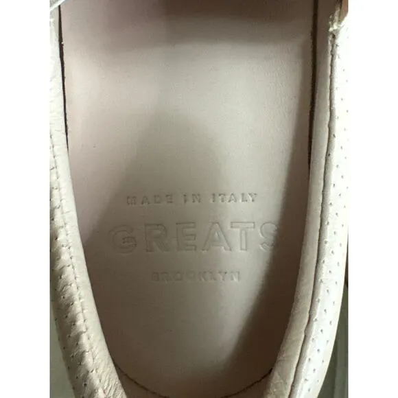 Greats Brooklyn the Wooster Women's Leather Slip on Sneakers Peach Pink Size 9.5
