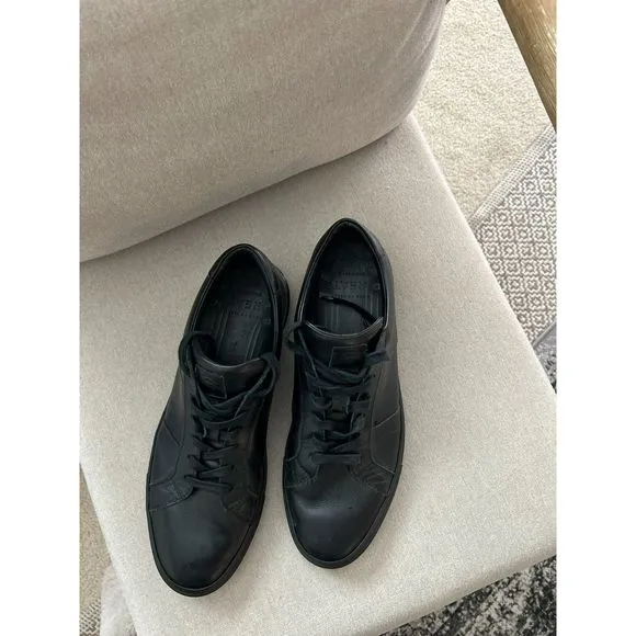 GREATS men's black The Royale casual leather sneakers size 46