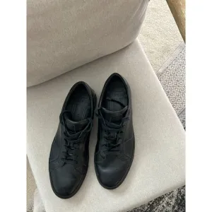 GREATS men's black The Royale casual leather sneakers size 46