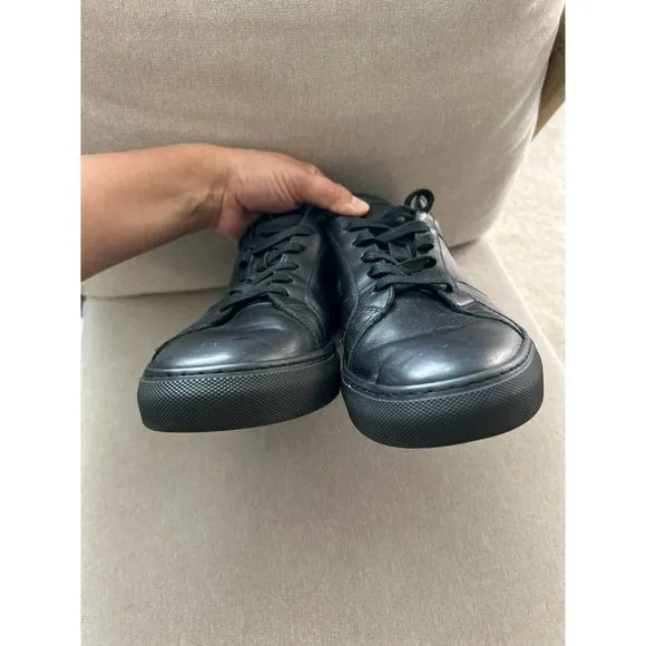 GREATS men's black The Royale casual leather sneakers size 46