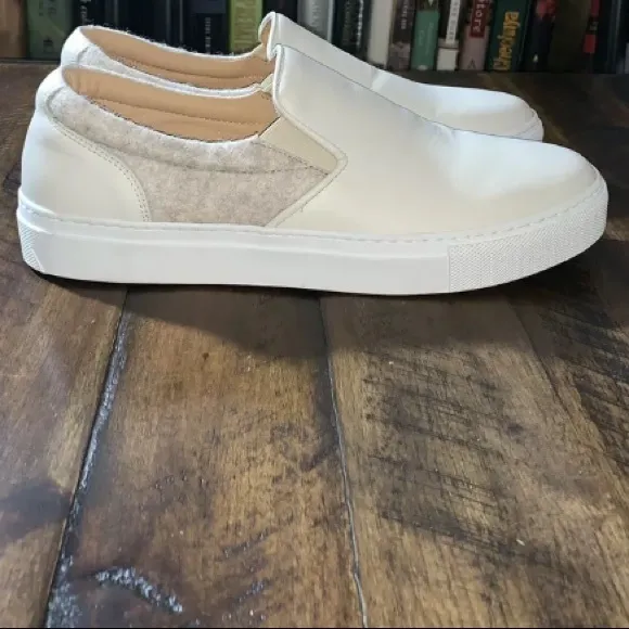 GREATS The Wool Wooster Cream Slip On Sneakers 9