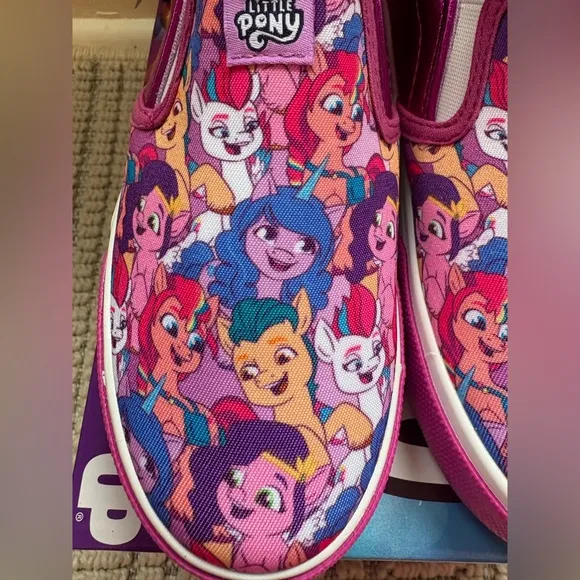 GroundUp My Little Pony Pink &amp; Purple Slip On Sneakers Size 2 New in Box