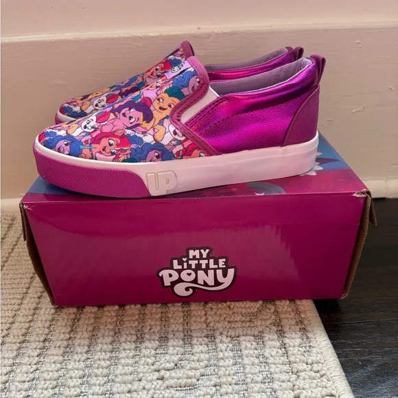 GroundUp My Little Pony Pink &amp; Purple Slip On Sneakers Size 2 New in Box