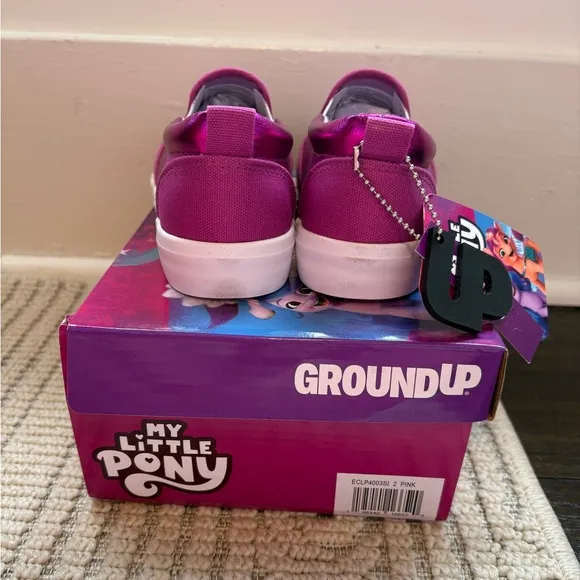 GroundUp My Little Pony Pink &amp; Purple Slip On Sneakers Size 2 New in Box