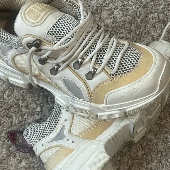 Gucci Beige and Gray Sneakers