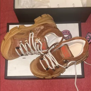 Gucci Brown Sneakers with White Laces