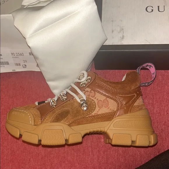 Gucci Brown Sneakers with White Laces