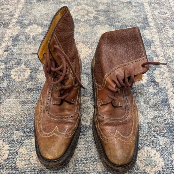 Gucci Men's Brown Leather Brogue Boots