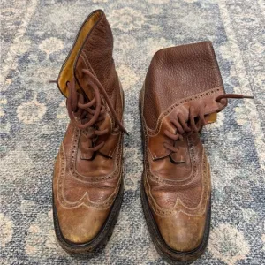 Gucci Men's Brown Leather Brogue Boots