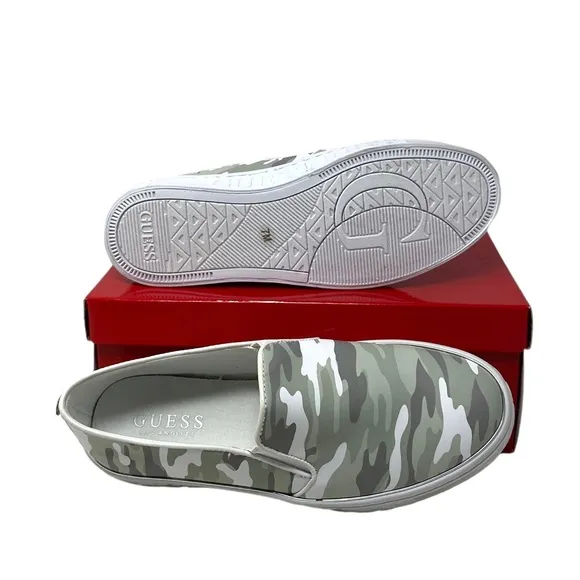 GUESS Gladis Floral Slip On Sneakers Women's Size White Synthetic GFGLADIS27