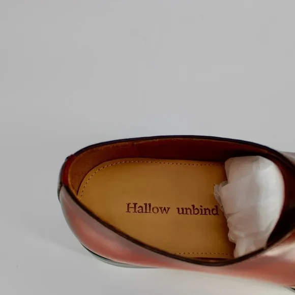 Hallow Unbind Handmade Dress Shoes Leather Wingtip Oxford Men’s Size 10.5 NEW
