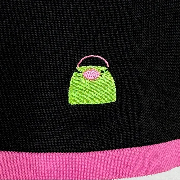 Hampshire Studio Novelty Y2K Sweater Purse Heels Knit Shoe Yellow Pink SZ Small