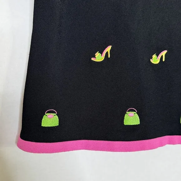 Hampshire Studio Novelty Y2K Sweater Purse Heels Knit Shoe Yellow Pink SZ Small