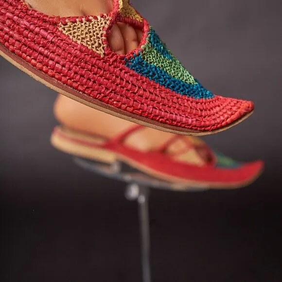 Handcrafted Vintage Woven Arabian Turkish Moorish Slippers Shoes