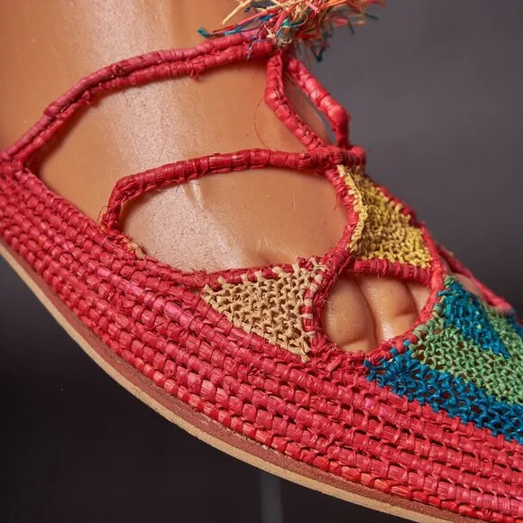 Handcrafted Vintage Woven Arabian Turkish Moorish Slippers Shoes
